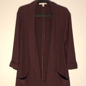 Slouchy burgundy blazer from Dynamite